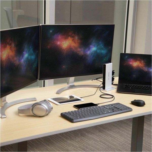 StarTech.com USB 3.0 Docking Station - Compatible with Windows / macOS - Dual DVI Docking Station Supports Dual Monitors - DVI to HDMI and DVI to VGA Adapters Included - USB3SDOCKDD - Image 5