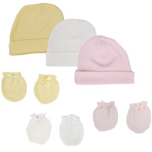 Baby Girls Caps And Mittens (pack Of 6) Nc_0399