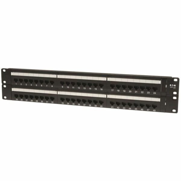 Eaton Tripp Lite Series 48-Port 2U Rack-Mount Cat5e 110 Patch Panel, 568B, RJ45 Ethernet, TAA