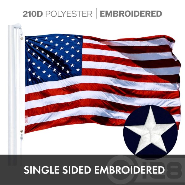 G128 Combo Pack: American USA Flag ToughWeave Series 1x1.5 Ft Single Sided & Gadsden Don't Tread On Me Flag Double Sided 1x1.5 Ft Double ToughWeave Series | Both Embroidered Polyester, Brass Grommets - Image 3