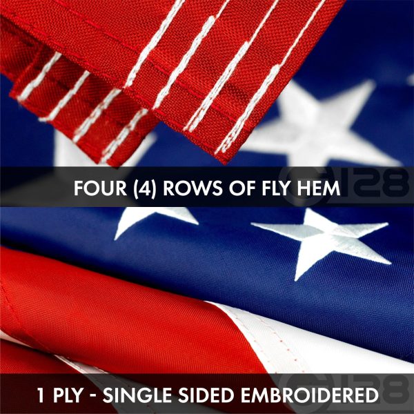 G128 Combo Pack: American USA Flag ToughWeave Series 1x1.5 Ft Single Sided & Gadsden Don't Tread On Me Flag Double Sided 1x1.5 Ft Double ToughWeave Series | Both Embroidered Polyester, Brass Grommets - Image 5
