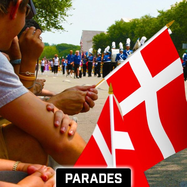 G128 24 Pack Handheld Denmark Danish Stick Flags | 12x18 In | Printed 150D Polyester, Country Flag, Solid Wooden Stick, Spear Gold Tip - Image 5