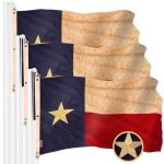 G128 3 Pack: Texas Tea-Stained Flag | 5x8 Ft | ToughWeave Pro Series Embroidered 420D Polyester | Embroidered Design, Indoor/Outdoor, Brass Grommets, High Quality