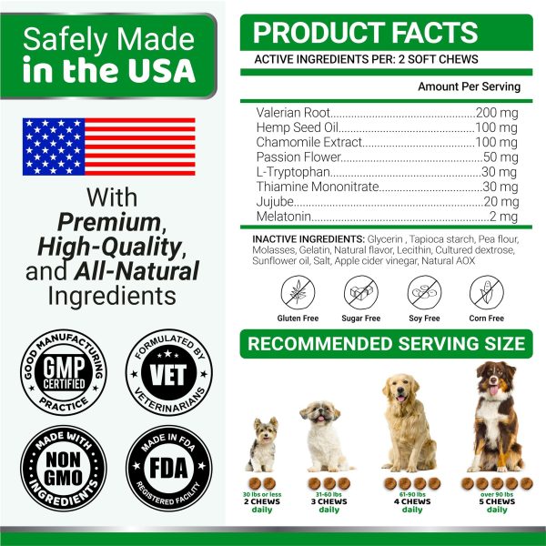 YUMA'S Hemp Calming Chews for Dogs   Advanced Dog Calming Treats   Dog Calming Chews   170 Chews   Anxiety Relief Treats   Separation Aid Barking Stress Relief Thunderstorms   Melatonin   Hemp Oil - Image 6