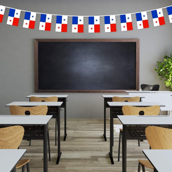 G128 Panama 	Panamanian Bunting Banner | Flag 8.2 x 5.5 Inch, Full String 33 Feet | Printed 150D Polyester, Decorations For Bar, School, Festival Events Celebration - Image 4