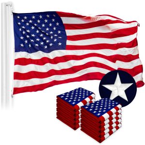 USA American Flag 5x8FT 10-Pack Embroidered Nylon By G128