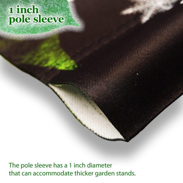 G128 Combo Pack: Garden Flag Stand Black 36 in x 16 in & Garden Flag Winter Decoration Welcome Festive Gnome with Lantern 12"x18" Double-Sided Blockout Fabric - Image 2