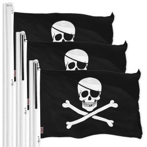 Jolly Roger Pirate Bones Flag 3x5 Ft 3-Pack Printed 150D Polyester By G128