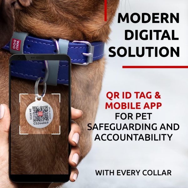 Long Lasting Leather Dog Collar for Large Dogs Medium & Small Dogs   Adjustable Classic Puppy Collars for Large Breed Dogs   Boy & Girl Dog Collars with Durable Buckle D Ring & QR Dog Tag - Image 3