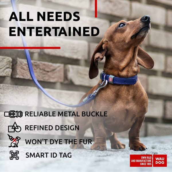 Long Lasting Leather Dog Collar for Large Dogs Medium & Small Dogs   Adjustable Classic Puppy Collars for Large Breed Dogs   Boy & Girl Dog Collars with Durable Buckle D Ring & QR Dog Tag - Image 5