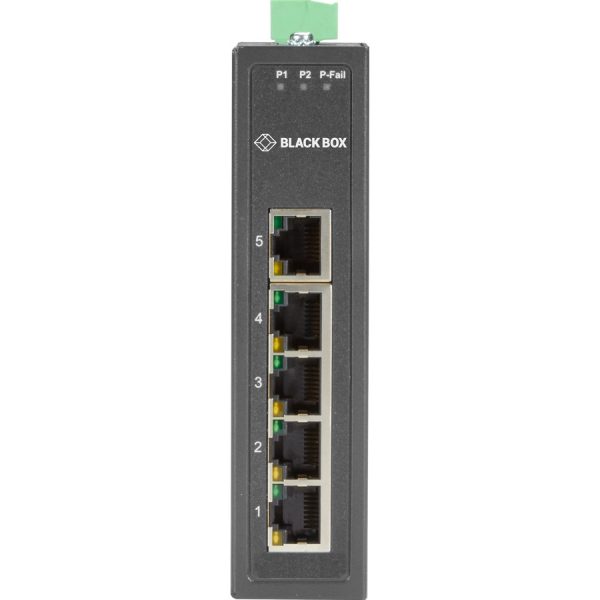 Black Box Industrial 10/100-Mbps Ethernet Switch - Unmanaged, Extreme Temperature, 5-Port - Image 2
