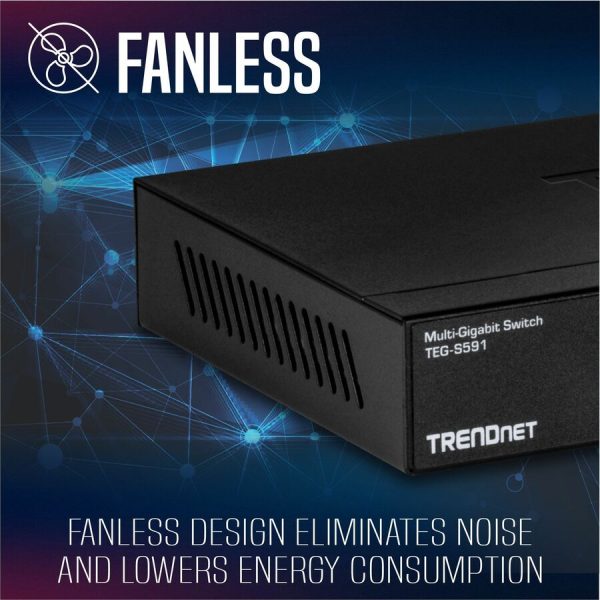 TRENDnet 9-Port Multi-Gig Switch, TEG-S591, 8 x 2.5G RJ-45 Ports, 1 x 10G RJ-45 Port, 60Gbps Switching Capacity, Lifetime Protection, Black - Image 9