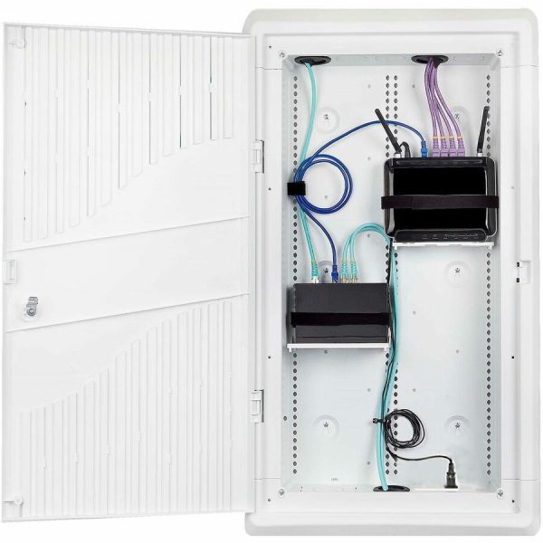 StarTech.com 28in Wall-Mount Media Enclosure, Cable Management Box for Network Distribution, Mounting Fixtures/Modules Included, White - Image 2