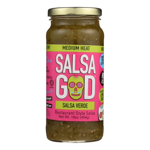 Salsa God Medium Salsa Verde  - Case of 6 - 16 OZ - Image 3