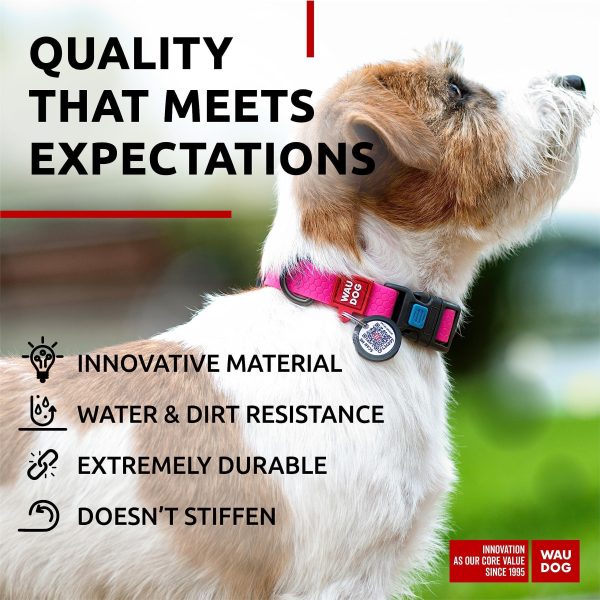 WAUDOG Waterproof Dog Collar   Adjustable Dog Collar for Large Dogs Small and Medium Dogs   Breakaway Dog Collar Waterproof with Plastic Buckle and QR Dog Tag   Boy & Girl Dog Collars (Pink) - Image 4