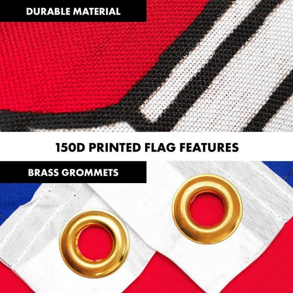 G128 Combo Pack: 6 Ft Tangle Free Spinning Flagpole (White) & Cambodia Flag 3x5 Ft Printed 150D Polyester, Brass Grommets (Flag Included) Aluminum Flag Pole - Image 4