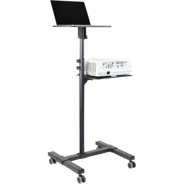 StarTech.com Mobile Projector and Laptop Stand/Cart, Heavy Duty Portable Projector Stand/Presentation Cart (22lb/shelf), Height Adjustable - Image 9