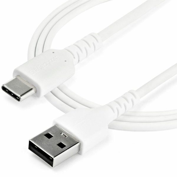 StarTech.com 1m USB A to USB C Charging Cable - Durable Fast Charge & Sync USB 2.0 to USB Type C Data Cord - Aramid Fiber M/M 3A White - Image 6