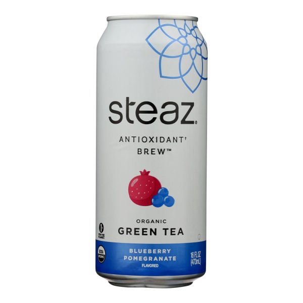 Steaz Lightly Sweetened Green Tea - Blueberry Pomegranate - Case of 12 - 16 Fl oz. - Image 2