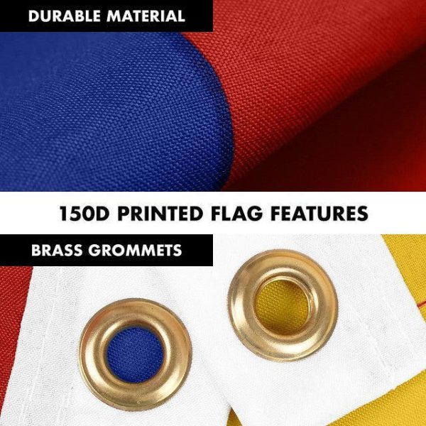 G128 Combo Pack: Flag Pole 6 FT Black Tangle Free & Armenia Armenian Flag 3x5 FT Printed 150D Polyester - Image 4