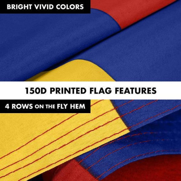 G128 Combo Pack: Flag Pole 6 FT Black Tangle Free & Armenia Armenian Flag 3x5 FT Printed 150D Polyester - Image 5