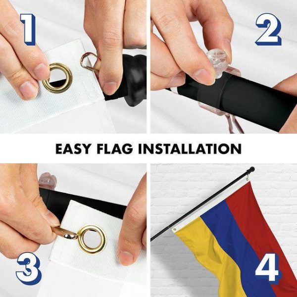 G128 Combo Pack: Flag Pole 6 FT Black Tangle Free & Armenia Armenian Flag 3x5 FT Printed 150D Polyester - Image 7