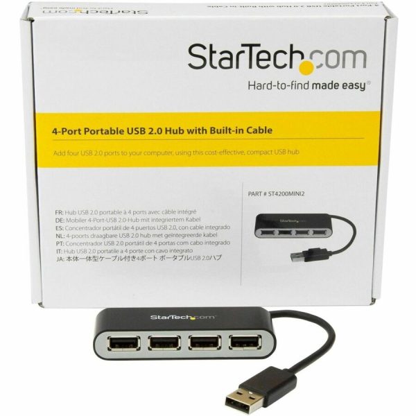 StarTech.com 4 Port USB Hub â€" 4 x USB 2.0 port â€" Bus Powered â€" USB Adapter â€" USB Splitter â€" Multi Port USB Hub â€" USB 2.0 Hub - Image 4
