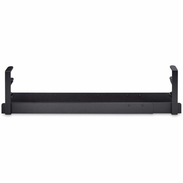 StarTech.com Under Desk Cable Management Tray, Length Adjustable, Clamp-On Installation, No Drilling Required, Black