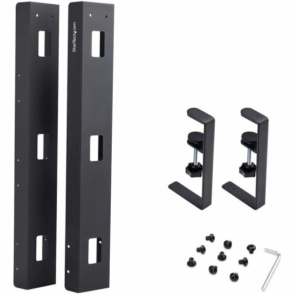 StarTech.com Under Desk Cable Management Tray, Length Adjustable, Clamp-On Installation, No Drilling Required, Black - Image 5