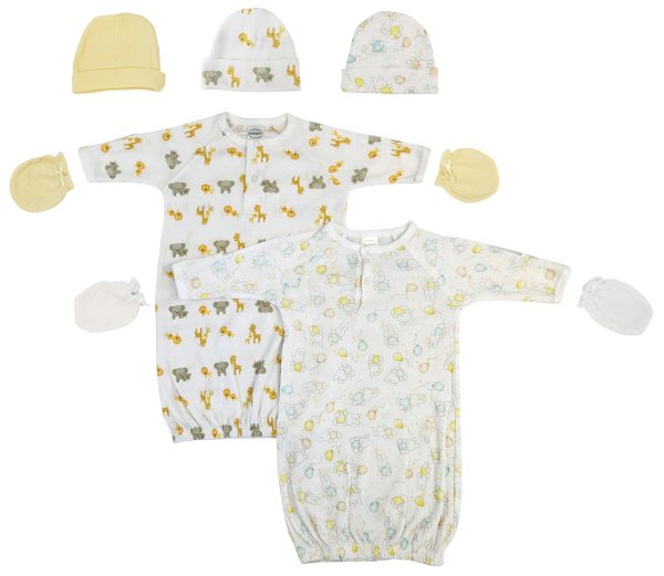 Unisex Newborn Baby 7 Piece Gown Set Nc_0780