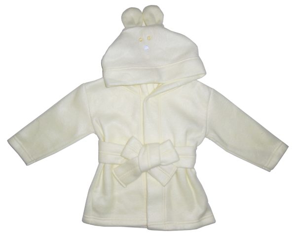 Fleece Robe With Hoodie Yellow 965y