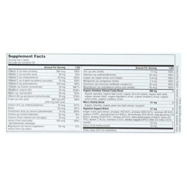 Rainbow Light - Men's One Vibrance - 1 Each - 60 TAB - Image 2