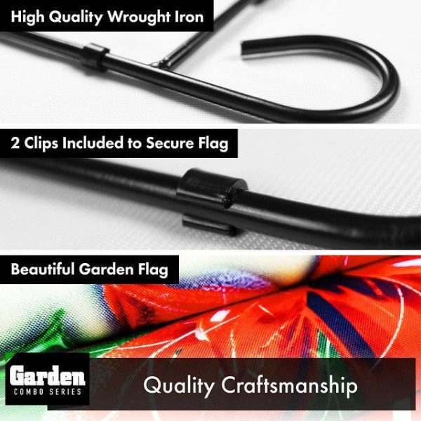 G128 Combo Pack: Garden Flag Stand Black 36x16 Inch & Garden Flag Welcome Red Poinsettia 12x18 Inch - Image 3