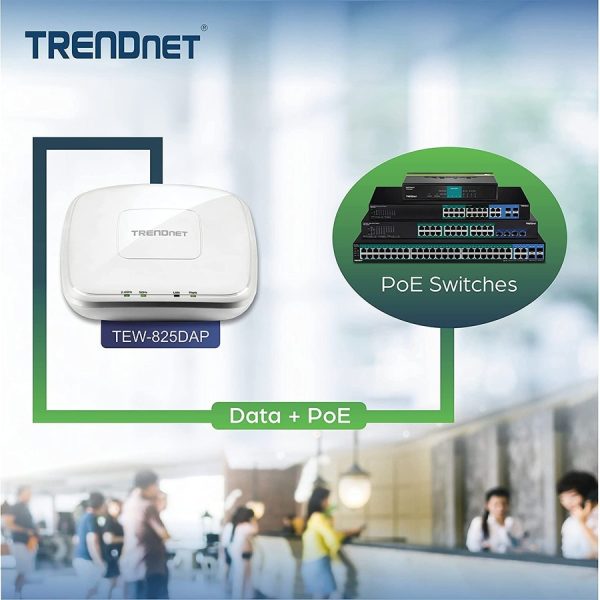 TRENDnet AC1750 Dual Band PoE Access Point, 1300Mbps WiFi AC+450 Mbps WiFi N, WDS Bridge, WDS Station, Repeater Modes, Band Steering, WiFi Traffic Shaping, IPv6, White, TEW-825DAP - Image 5