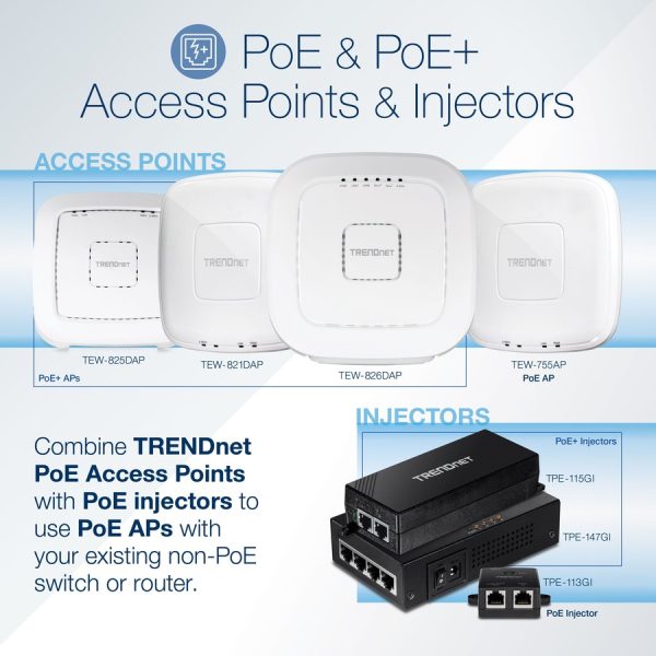 TRENDnet AC1750 Dual Band PoE Access Point, 1300Mbps WiFi AC+450 Mbps WiFi N, WDS Bridge, WDS Station, Repeater Modes, Band Steering, WiFi Traffic Shaping, IPv6, White, TEW-825DAP - Image 7