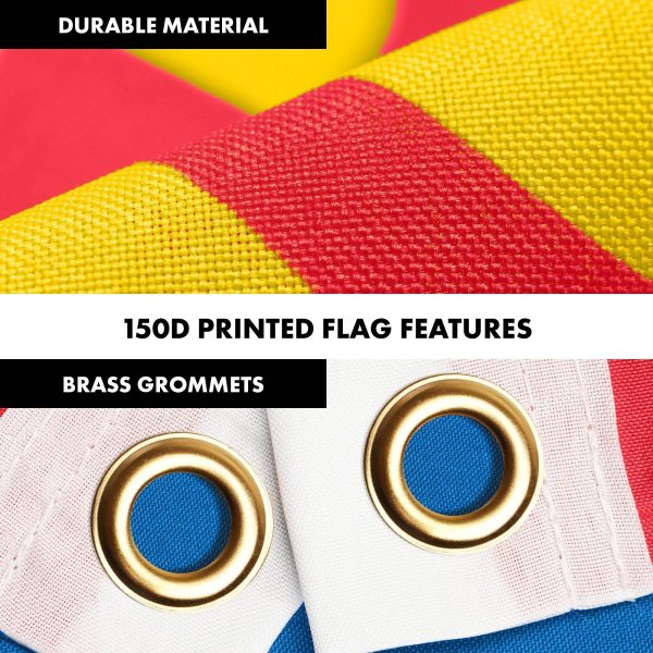 G128 Combo Pack: 6 Ft Tangle Free Aluminum Spinning Flagpole (Silver) & Mongolia Mongolian Flag 3x5 Ft, LiteWeave Pro Series Printed 150D Polyester | Pole with Flag Included - Image 4