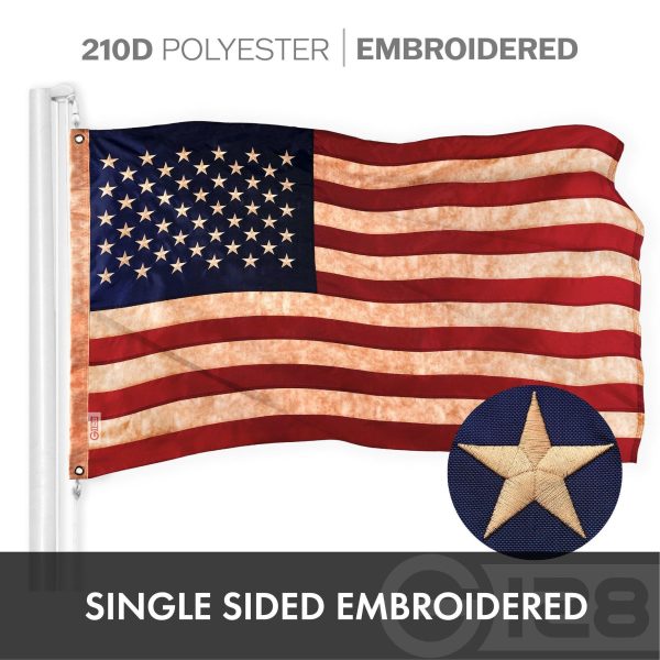 G128 Combo Pack: American USA Flag ToughWeave Series 3x5 Ft Single Sided & An Appeal to Heaven Tea-Stained Flag Double Sided 3x5 Ft Double ToughWeave Pro Series | Both Embroidered Poly, Brass Grommets - Image 3