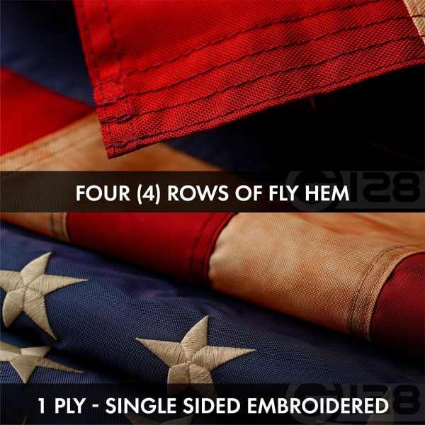 G128 Combo Pack: American USA Flag ToughWeave Series 3x5 Ft Single Sided & An Appeal to Heaven Tea-Stained Flag Double Sided 3x5 Ft Double ToughWeave Pro Series | Both Embroidered Poly, Brass Grommets - Image 5