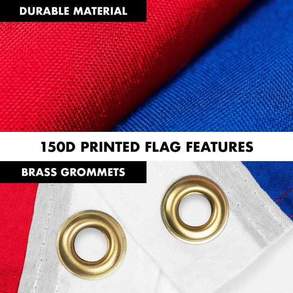 G128 Combo Pack: 6 Feet Tangle Free Spinning Flagpole (Silver) Netherlands Dutch Flag 3x5 ft Printed 150D Brass Grommets (Flag Included) Aluminum Flag Pole - Image 4