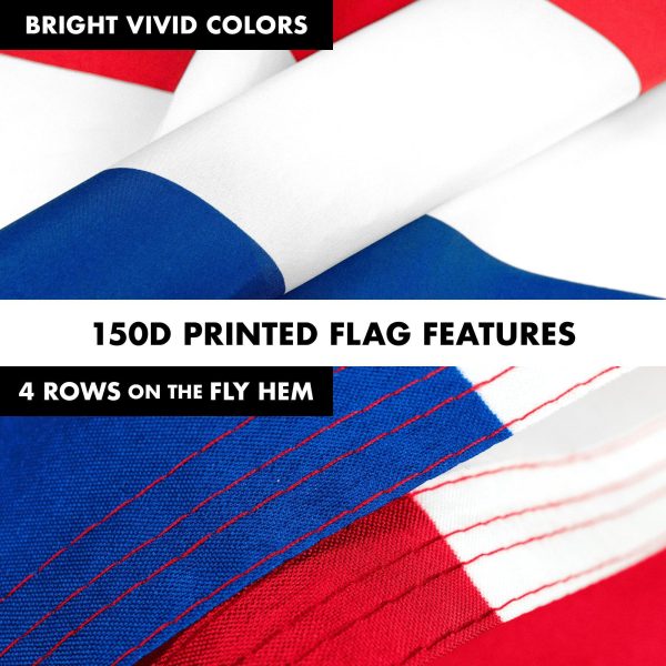 G128 Combo Pack: 6 Feet Tangle Free Spinning Flagpole (Silver) Netherlands Dutch Flag 3x5 ft Printed 150D Brass Grommets (Flag Included) Aluminum Flag Pole - Image 5