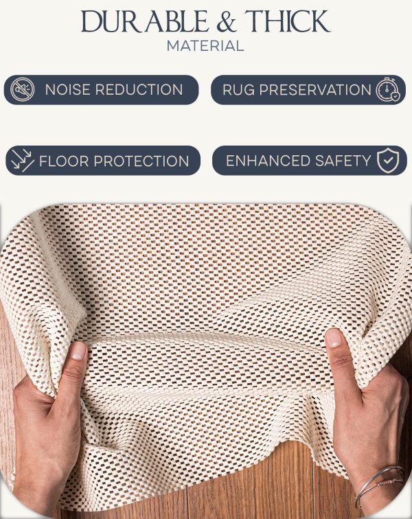 Non Slip Rug Pad Gripper   2 x 4 Ft Anti Skid Carpet Mat Provides Protection for Hardwood Floors and Hard Surfaces Extra Strong Grip and Thick Padding for Safe and in Place Your Area Rugs & Runners - Image 8