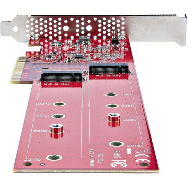 StarTech.com Dual M.2 PCIe SSD Adapter Card, x8 / x16 Dual NVMe or AHCI M.2 SSD to PCI Express 4.0, Up to 7.8GBps/Drive, For 2242/2260/2280/22110mm PCIe M-Key M2 SSDs, Bifurcation Required - PC/Linux Compatible - Image 4
