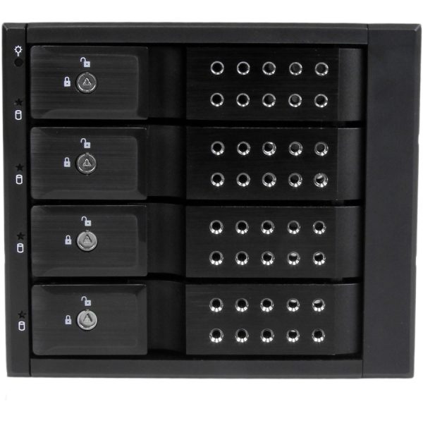 StarTech.com 4 Bay Aluminum Trayless Hot Swap Mobile Rack Backplane for 3.5in SAS II/SATA III - 6 Gbps HDD - Image 2