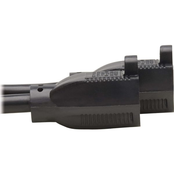 Eaton Tripp Lite Series Extension Cord Y Splitter, Right-Angle NEMA 5-15P to 2x NEMA 5-15R - Heavy Duty, 15A, 120V, 14 AWG, 1 ft. (0.3 m), Black - Image 5