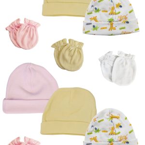 Baby Girl Infant Caps And Mittens (pack Of 12) Nc_0326
