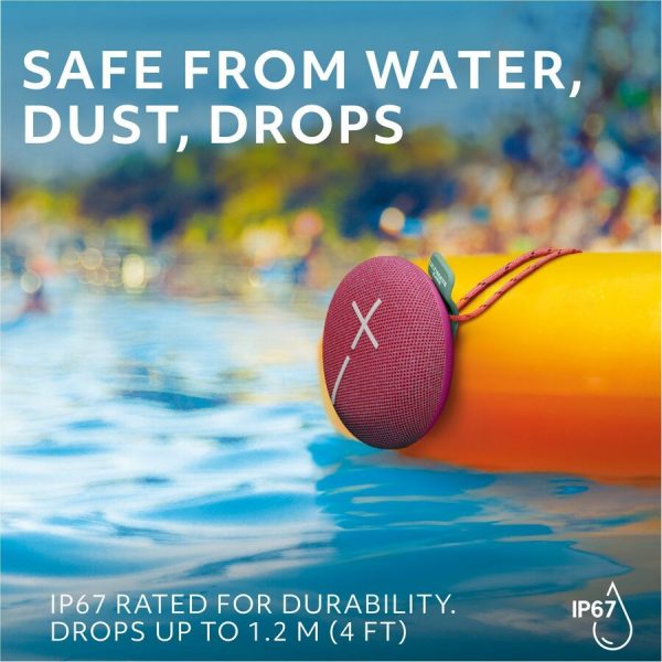 ULTIMATE EARS MINIROLL Ultra-Portable Waterproof Bluetooth Speaker, Big Bass, IP67 Dustproof, 131 ft (40 m) Range - Calming Pink - Image 4