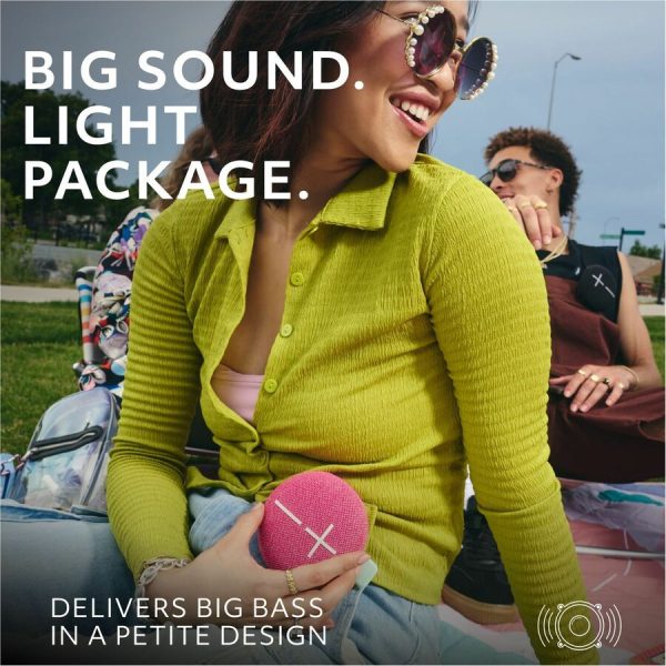 ULTIMATE EARS MINIROLL Ultra-Portable Waterproof Bluetooth Speaker, Big Bass, IP67 Dustproof, 131 ft (40 m) Range - Calming Pink - Image 5