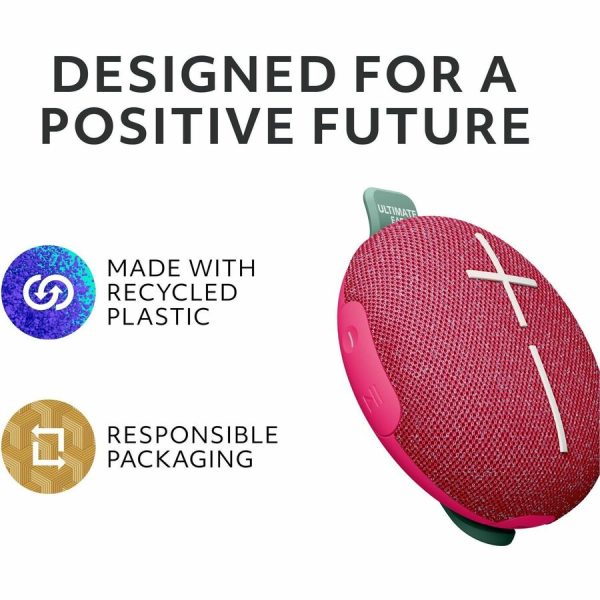 ULTIMATE EARS MINIROLL Ultra-Portable Waterproof Bluetooth Speaker, Big Bass, IP67 Dustproof, 131 ft (40 m) Range - Calming Pink - Image 8