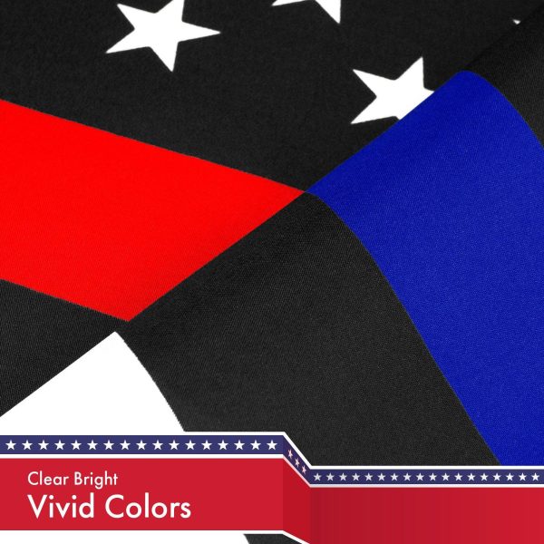 Thin Red & Thin Blue Line Flag 150D Printed Polyester 3x5 Ft - Image 3