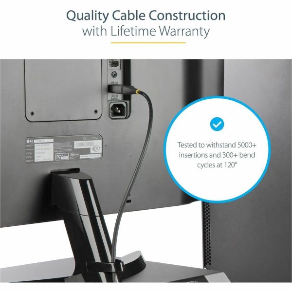 StarTech.com 1ft (30cm) DisplayPort 1.4 Cable, 8K 60Hz HDR10, UHD 4K 120Hz Video, DP to DP Monitor Cord, DP 1.4 Cable, M/M - Image 4